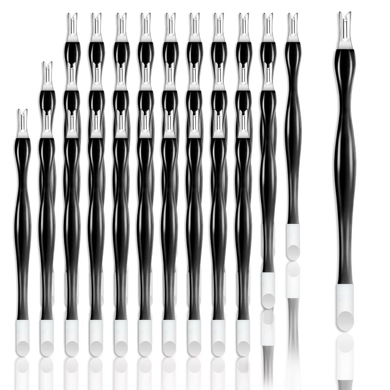 Allstarry 30 Pieces Nail Cuticle Trimmer Remover Rubber Nail Cleaner Double Head Dead Skin Cuticle Knife Removal Fork Plastic Handle Cuticle Pusher Nail art Tools for Girls Women and Men - Black - Image 1